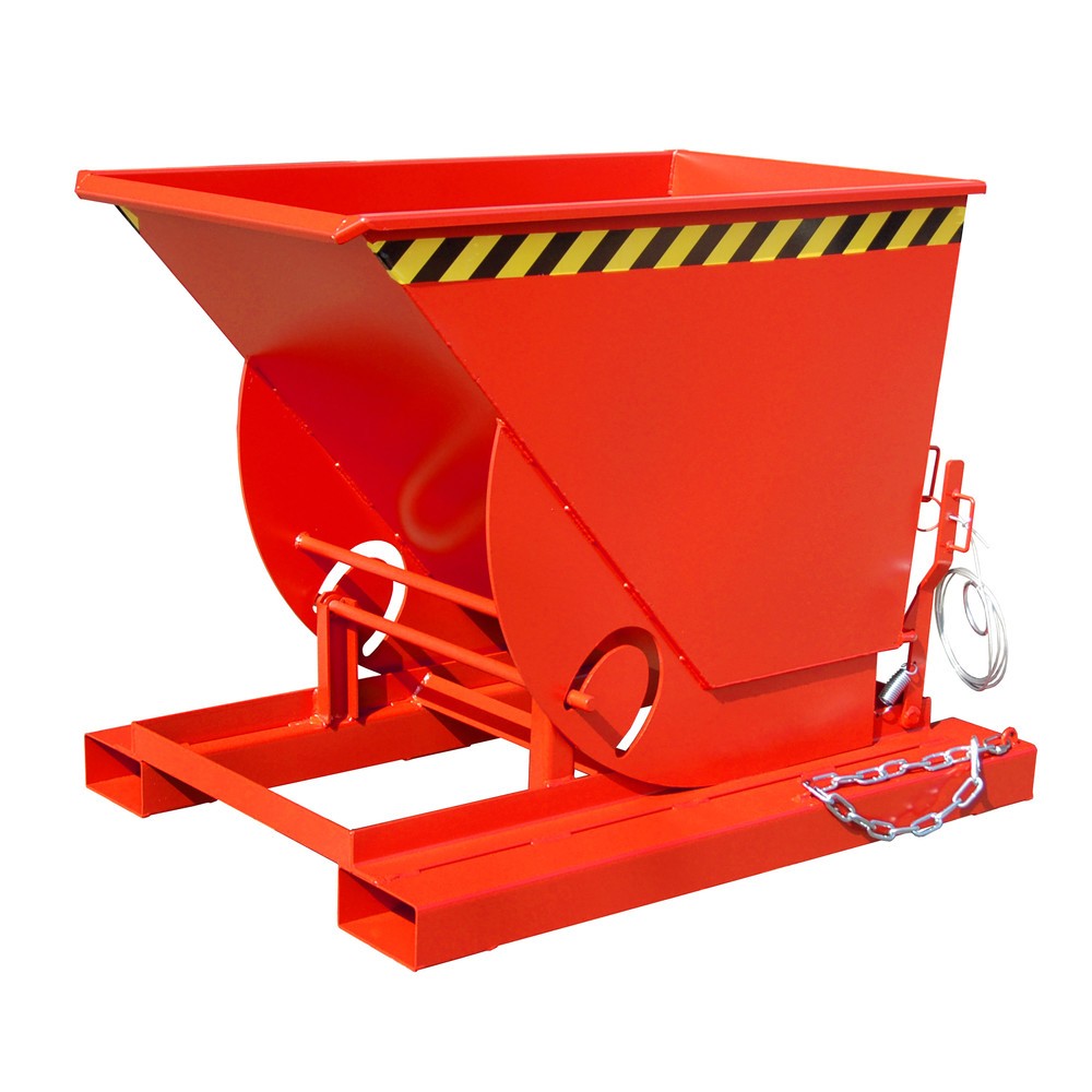Productafbeelding nr. 1: Bauer® Kantelbak met afrolmechanisme, cap. 1.000 kg, gelakt, volume 0,5 m³, RAL 3000 vuurrood
