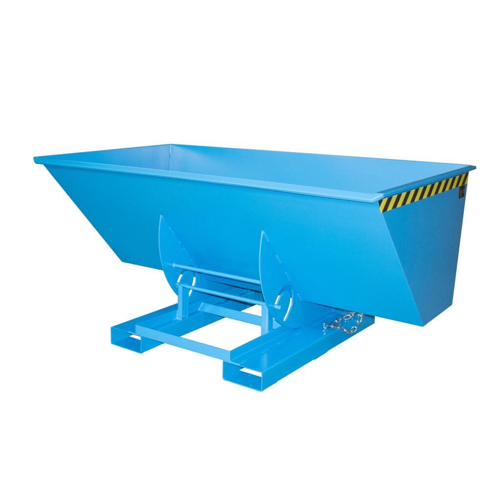 Product afbeelding: Bauer® Kantelbak met afrolmechanisme, cap. 1.000 kg, gelakt, volume 1,5 m³, RAL 5012 lichtblauw