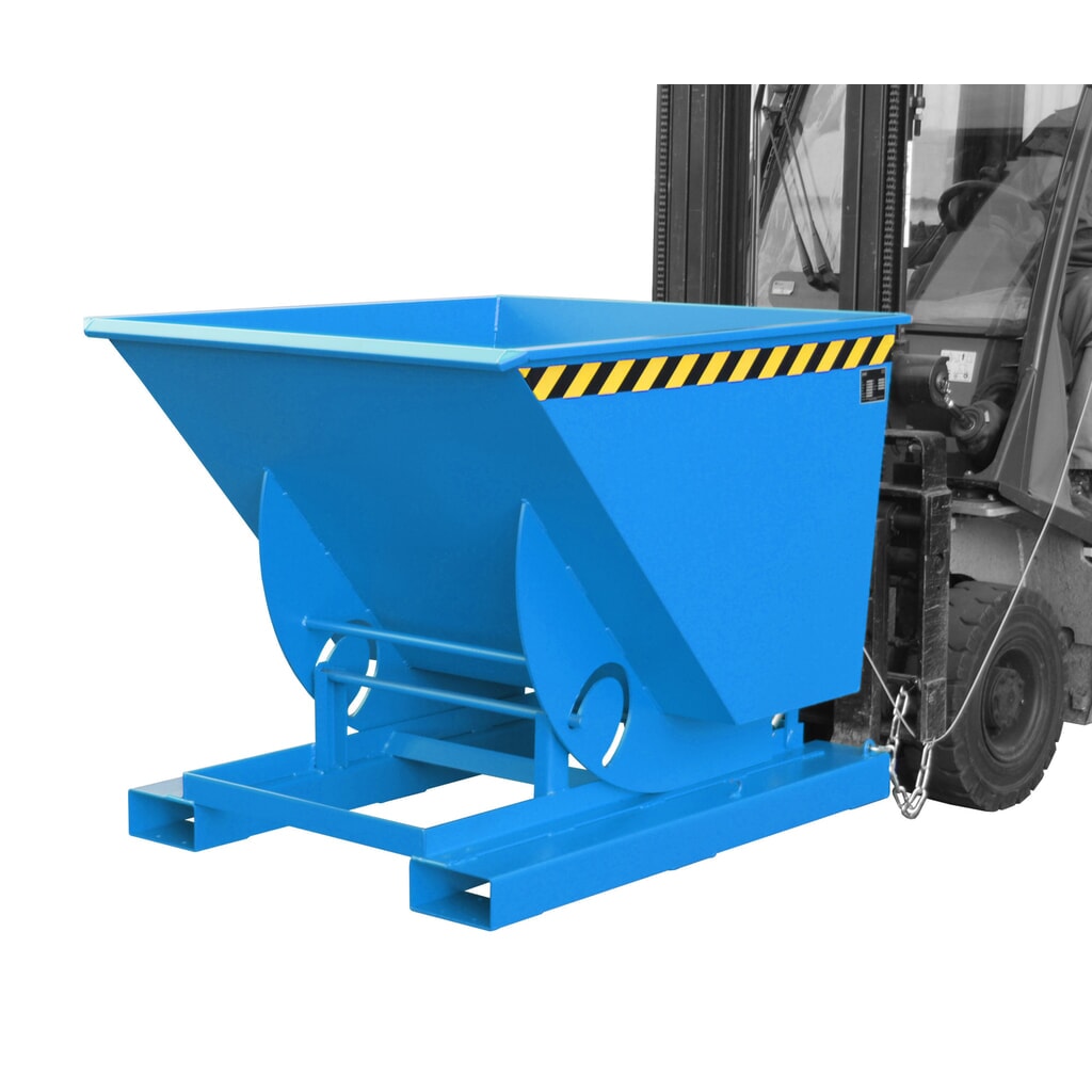 Product afbeelding: Bauer® Kantelbak met afrolmechanisme, cap. 1.000 kg, gelakt, volume 0,75 m³, RAL 5012 lichtblauw