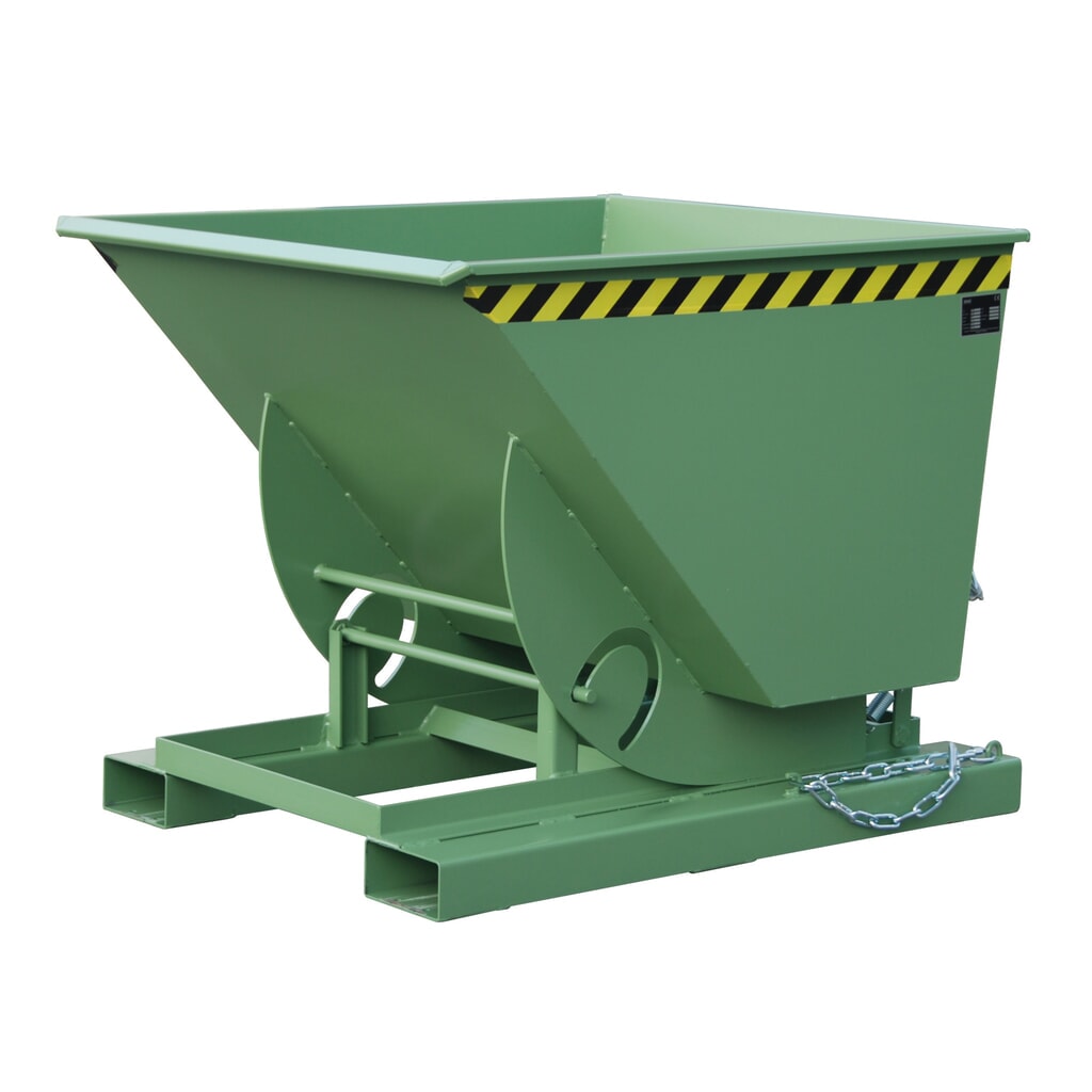 Product afbeelding: Bauer® Kantelbak met afrolmechanisme, cap. 1.000 kg, gelakt, volume 0,75 m³, RAL 6011 resedagroen