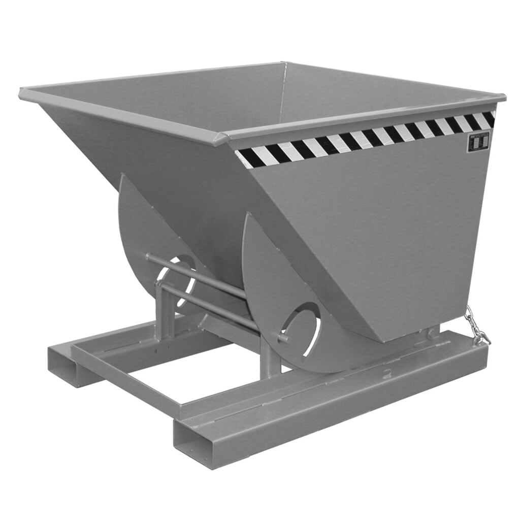 Bauer® Kantelbak met afrolmechanisme, cap. 1.000 kg, gelakt, volume 0,75 m³, RAL 7005 muisgrijs Product afbeelding: Bauer® Kantelbak met afrolmechanisme, cap. 1.000 kg, gelakt, volume 0,75 m³, RAL 7005 muisgrijs