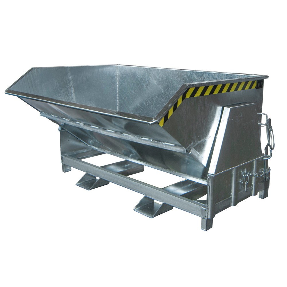 Productafbeelding nr. 1: Bauer® kantelbak met afrolmechanisme Premium, brede constructie, verzinkt, zonder deksel, volume 1,5 m³