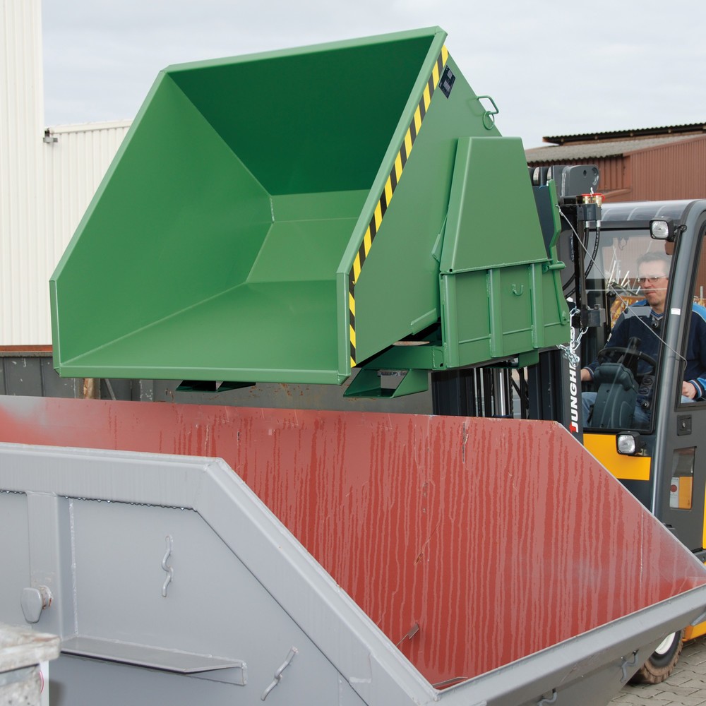 Productafbeelding nr. 3: Bauer® Kantelbak met afrolmechanisme Premium, brede bouwvorm, gelakt, zonder deksel, volume 0,8 m³, RAL 2000 geeloranje