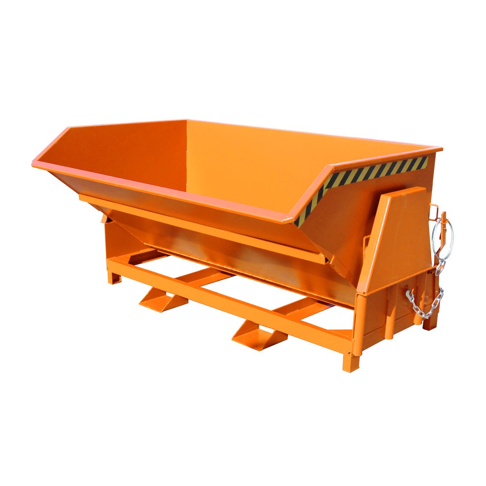Productafbeelding nr. 1: Bauer® Kantelbak met afrolmechanisme Premium, brede bouwvorm, gelakt, zonder deksel, volume 2 m³, RAL 2000 geeloranje