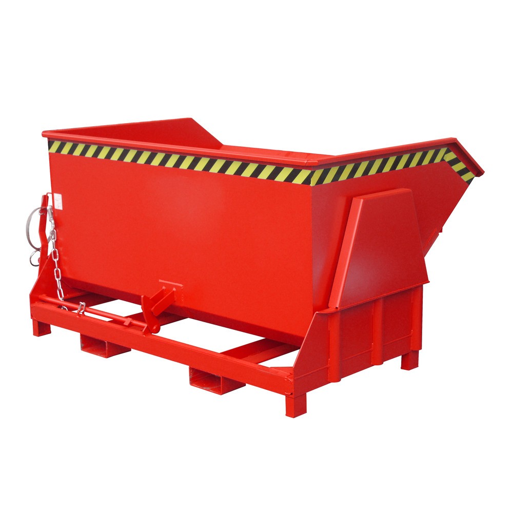 Productafbeelding nr. 1: Bauer® Kantelbak met afrolmechanisme Premium, brede bouwvorm, gelakt, zonder deksel, volume 1,5 m³, RAL 3000 vuurrood