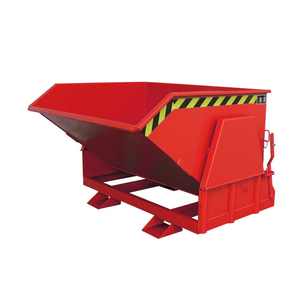 Product afbeelding: Bauer® Kantelbak met afrolmechanisme Premium, brede bouwvorm, gelakt, zonder deksel, volume 0,8 m³, RAL 3000 vuurrood