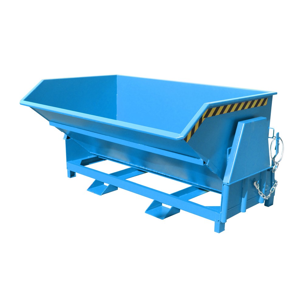 Productafbeelding nr. 1: Bauer® Kantelbak met afrolmechanisme Premium, brede bouwvorm, gelakt, zonder deksel, volume 2 m³, RAL 5012 lichtblauw