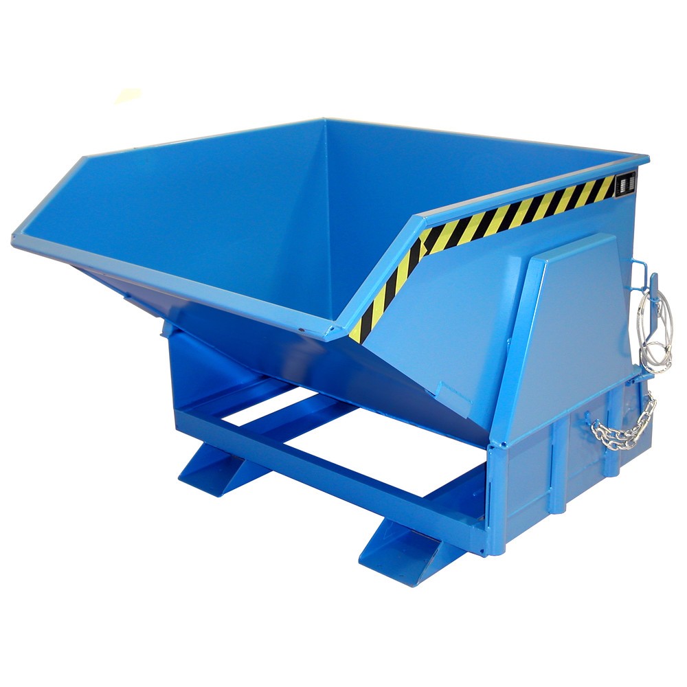 Productafbeelding nr. 1: Bauer® Kantelbak met afrolmechanisme Premium, brede bouwvorm, gelakt, zonder deksel, volume 1 m³, RAL 5012 lichtblauw