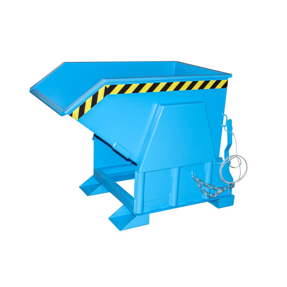 Product afbeelding: Bauer® Kantelbak met afrolmechanisme Premium, brede bouwvorm, gelakt, zonder deksel, volume 0,5 m³, RAL 5012 lichtblauw