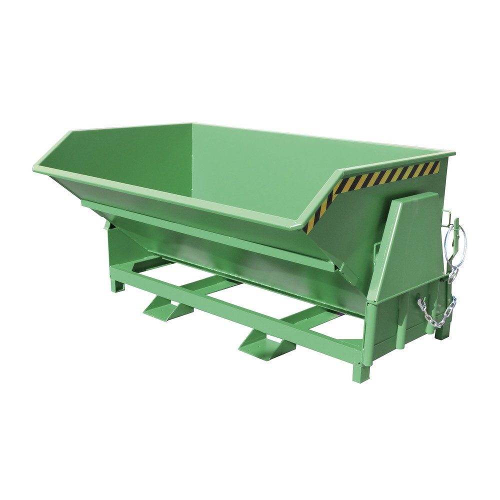 Productafbeelding nr. 1: Bauer® Kantelbak met afrolmechanisme Premium, brede bouwvorm, gelakt, zonder deksel, volume 2 m³, RAL 6011 resedagroen