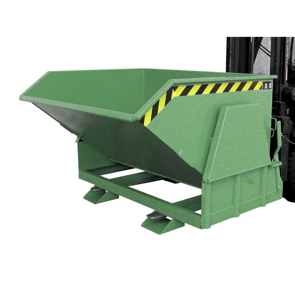 Productafbeelding nr. 1: Bauer® Kantelbak met afrolmechanisme Premium, brede bouwvorm, gelakt, zonder deksel, volume 1,2 m³, RAL 6011 resedagroen