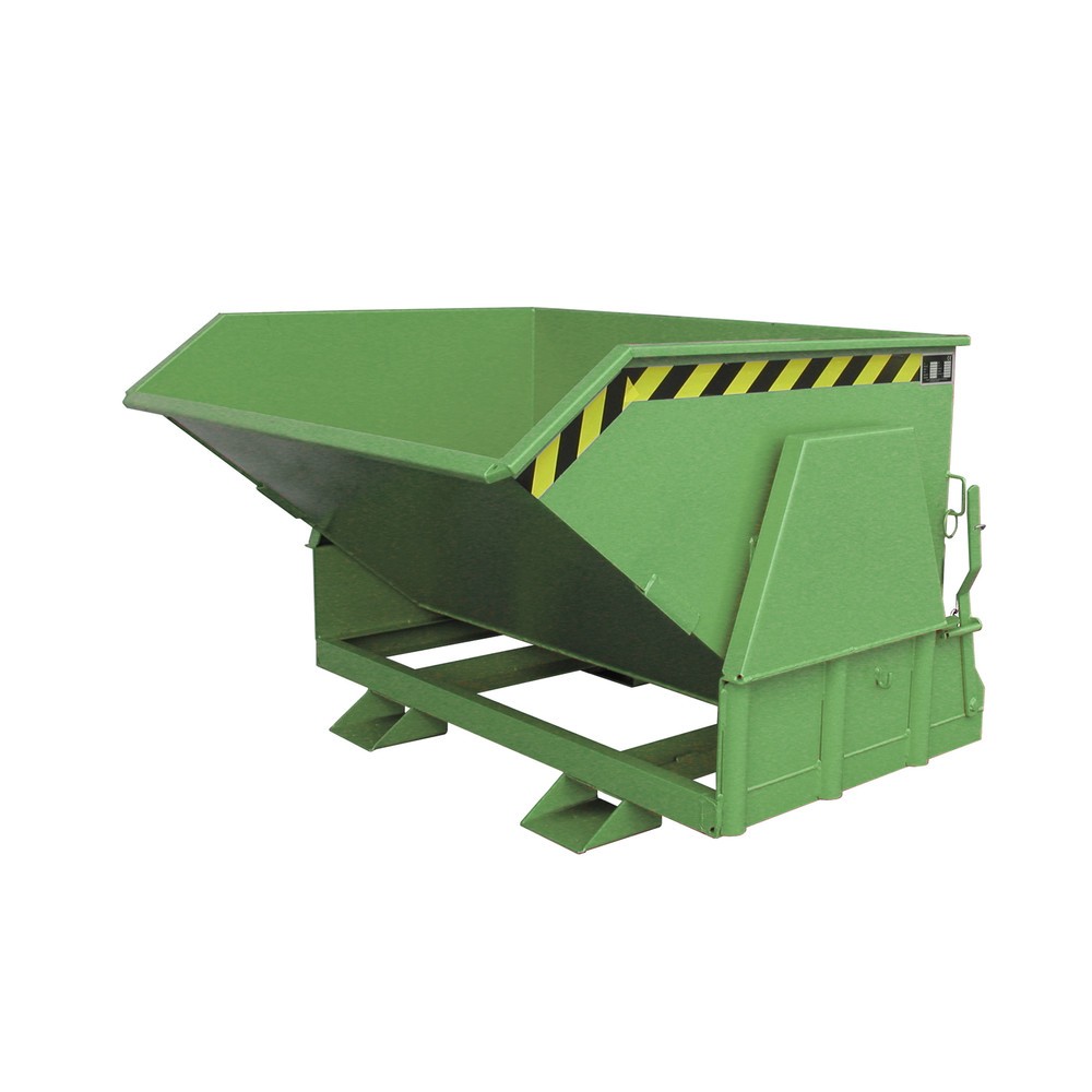 Product afbeelding: Bauer® Kantelbak met afrolmechanisme Premium, brede bouwvorm, gelakt, zonder deksel, volume 0,8 m³, RAL 6011 resedagroen