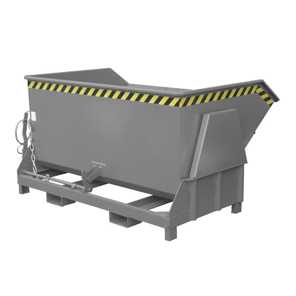 Productafbeelding nr. 1: Bauer® Kantelbak met afrolmechanisme Premium, brede bouwvorm, gelakt, zonder deksel, volume 1,5 m³, RAL 7005 muisgrijs