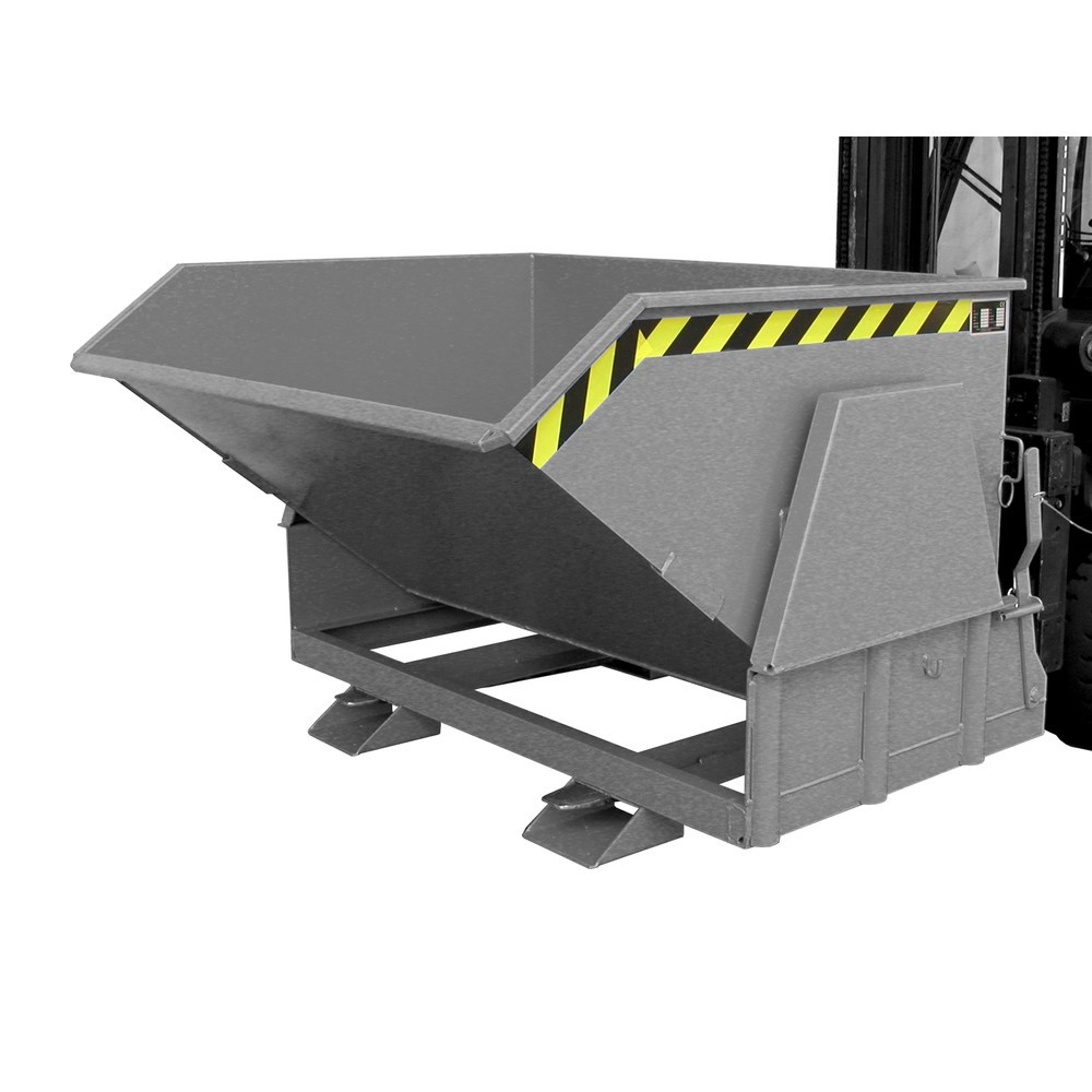 Productafbeelding nr. 1: Bauer® Kantelbak met afrolmechanisme Premium, brede bouwvorm, gelakt, zonder deksel, volume 1,2 m³, RAL 7005 muisgrijs