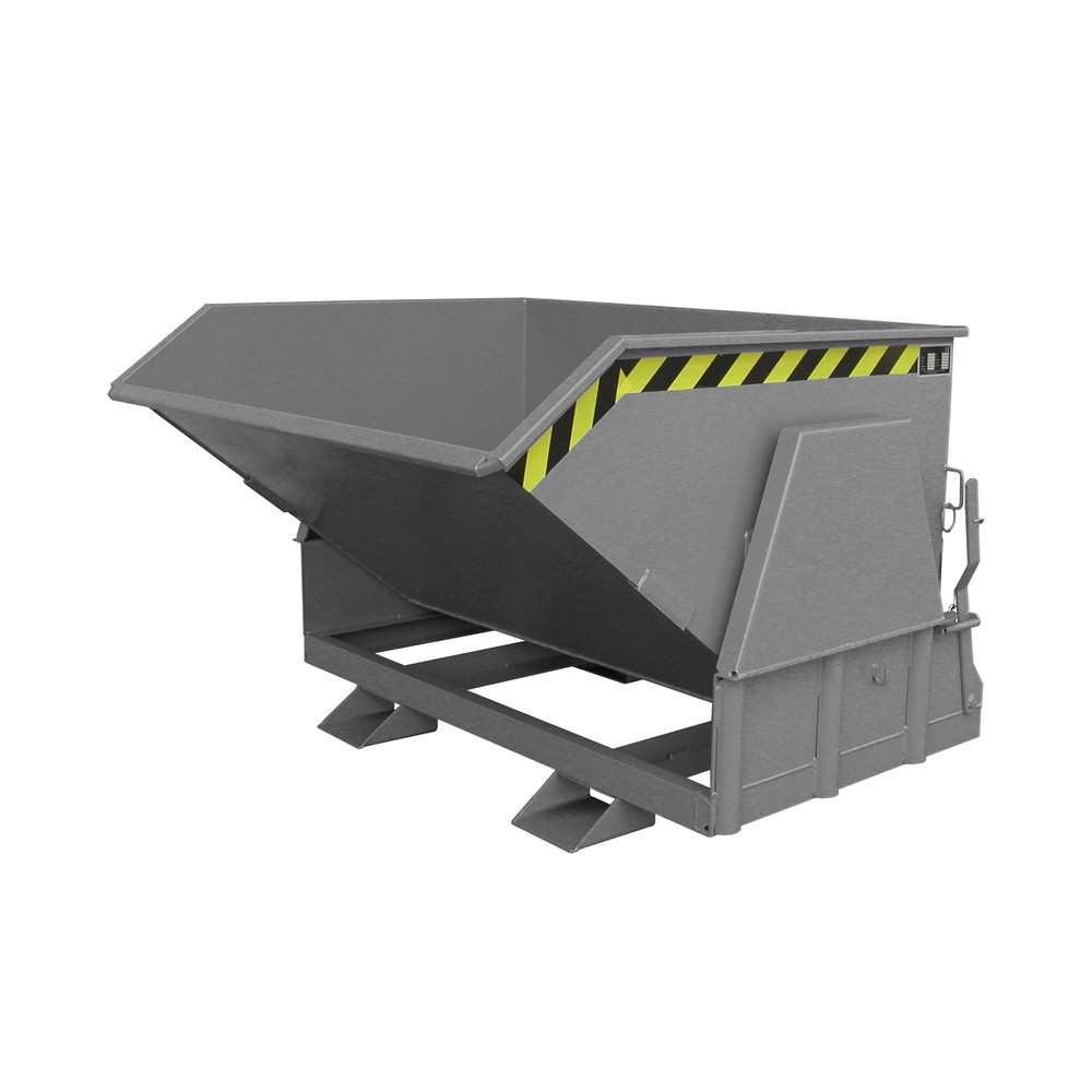 Productafbeelding nr. 1: Bauer® Kantelbak met afrolmechanisme Premium, brede bouwvorm, gelakt, zonder deksel, volume 0,8 m³, RAL 7005 muisgrijs
