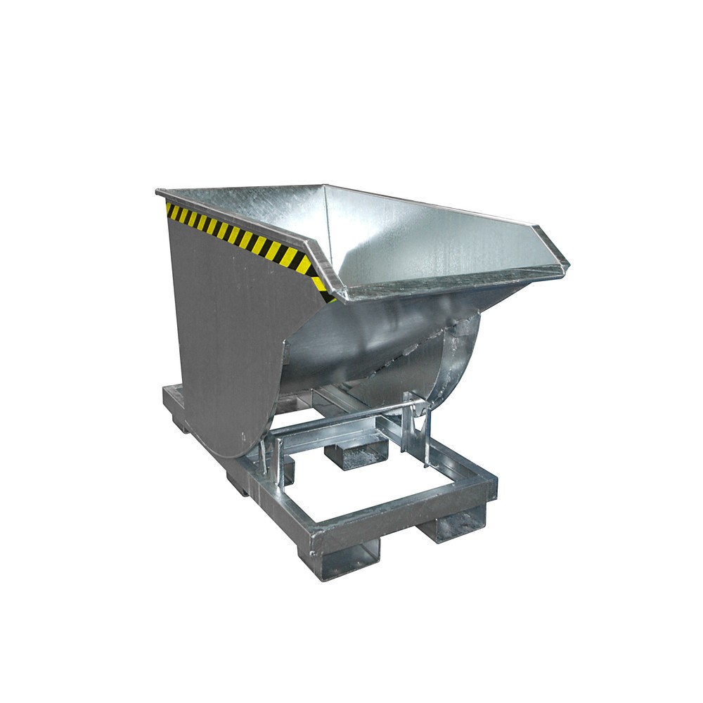 Productafbeelding nr. 1: Bauer® kantelbak met afrolmechanisme Premium, lage constructie, verzinkt, zonder deksel, volume 0,5 m³