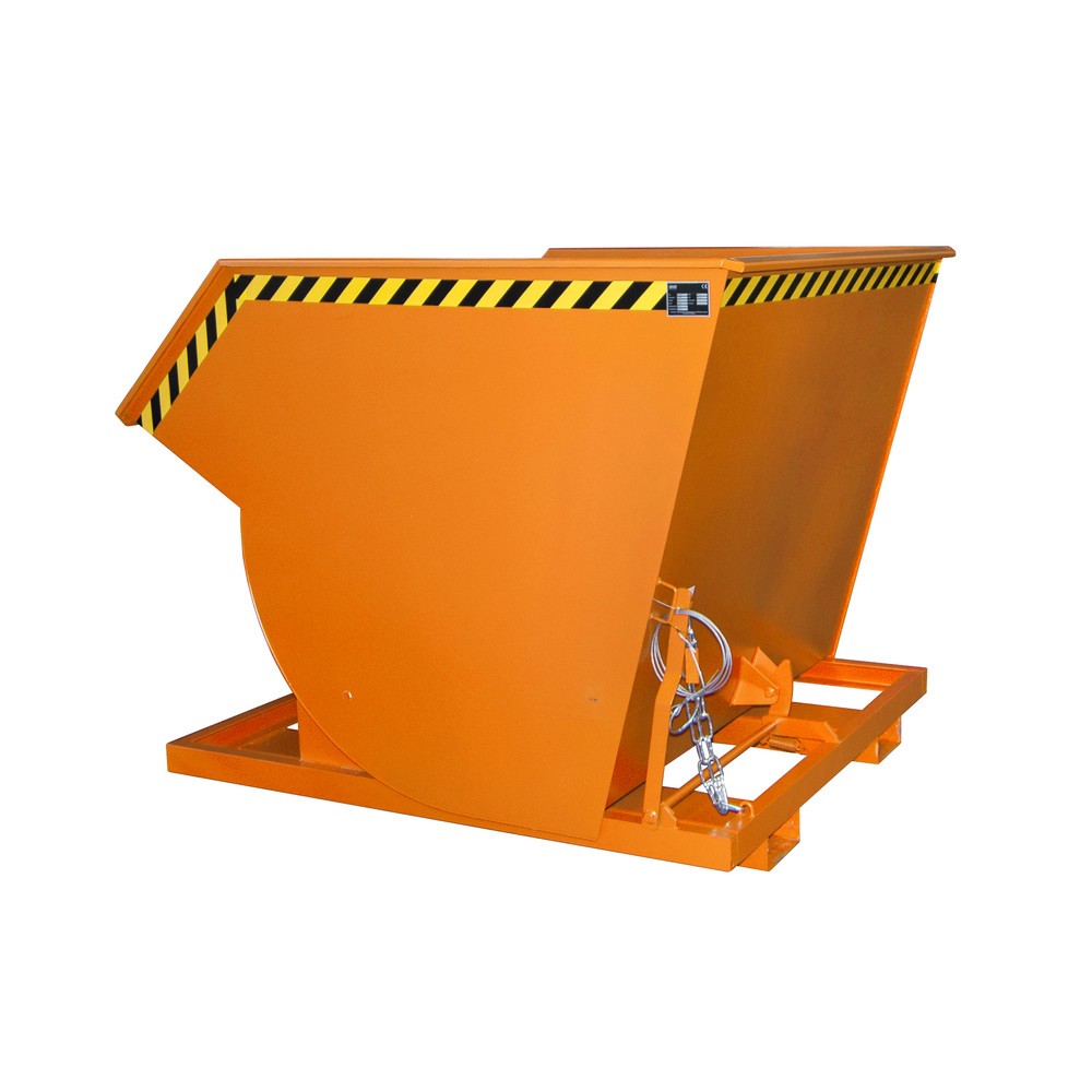 Productafbeelding nr. 1: Bauer® Kantelbak met afrolmechanisme Premium, diepe bouwvorm, gelakt, zonder deksel, volume 2 m³, RAL 2000 geeloranje