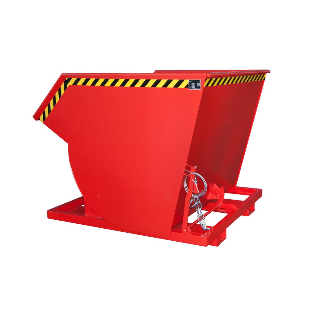 Productafbeelding nr. 1: Bauer® Kantelbak met afrolmechanisme Premium, diepe bouwvorm, gelakt, zonder deksel, volume 2 m³, RAL 3000 vuurrood