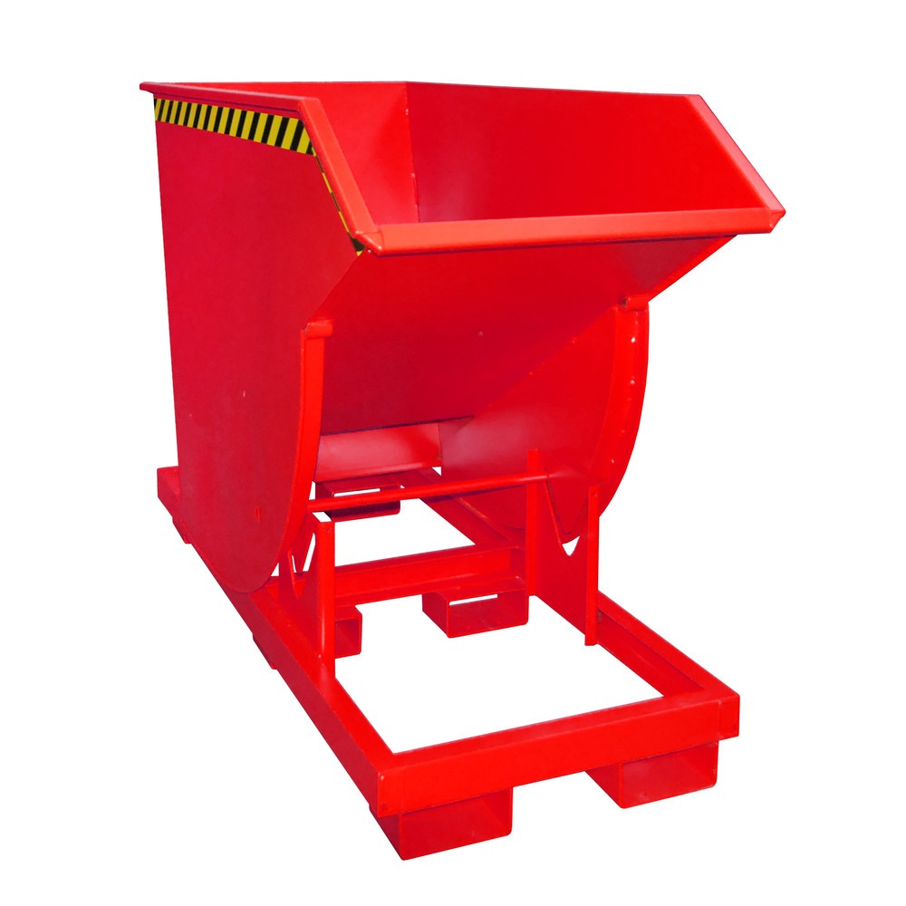 Productafbeelding nr. 1: Bauer® Kantelbak met afrolmechanisme Premium, diepe bouwvorm, gelakt, zonder deksel, volume 0,75 m³, RAL 3000 vuurrood