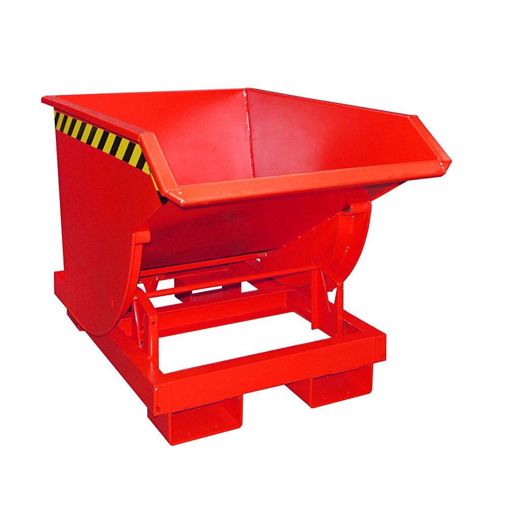Product afbeelding: Bauer® Kantelbak met afrolmechanisme Premium, diepe bouwvorm, gelakt, zonder deksel, volume 0,5 m³, RAL 3000 vuurrood