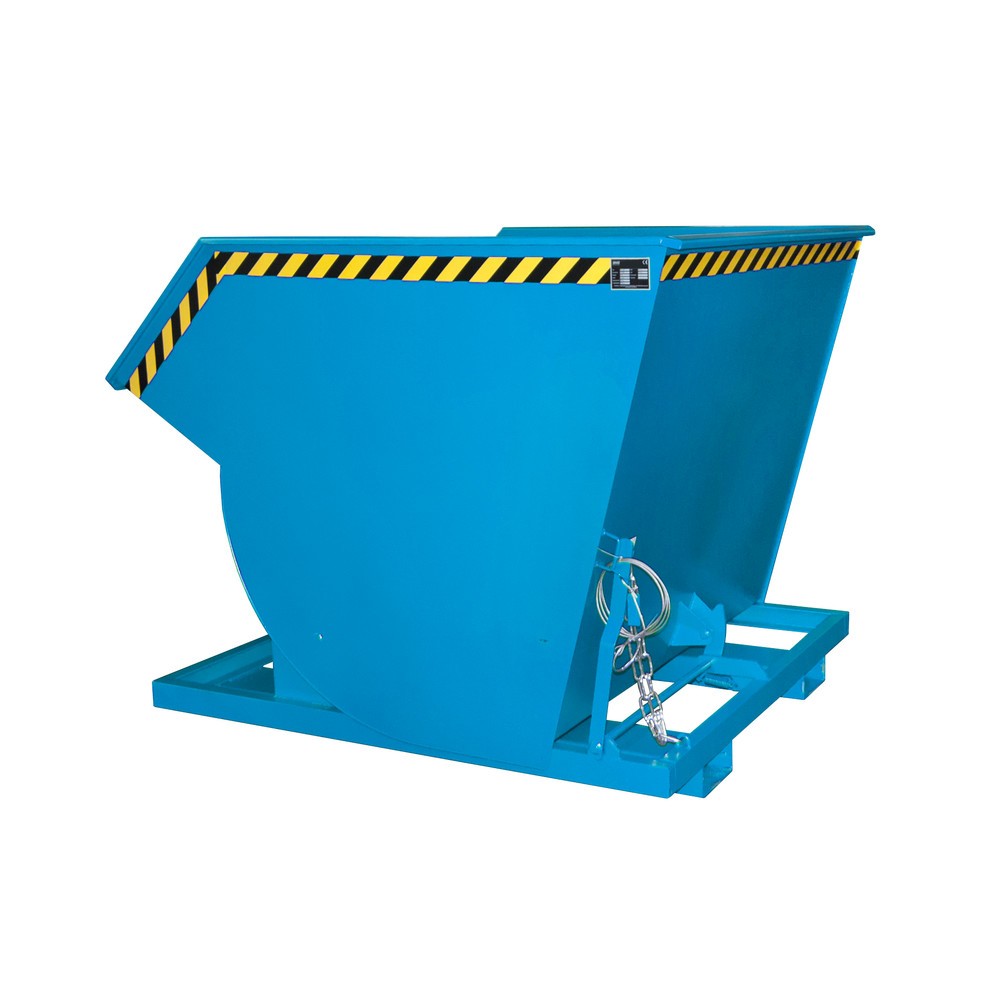 Productafbeelding nr. 1: Bauer® Kantelbak met afrolmechanisme Premium, diepe bouwvorm, gelakt, zonder deksel, volume 2 m³, RAL 5012 lichtblauw