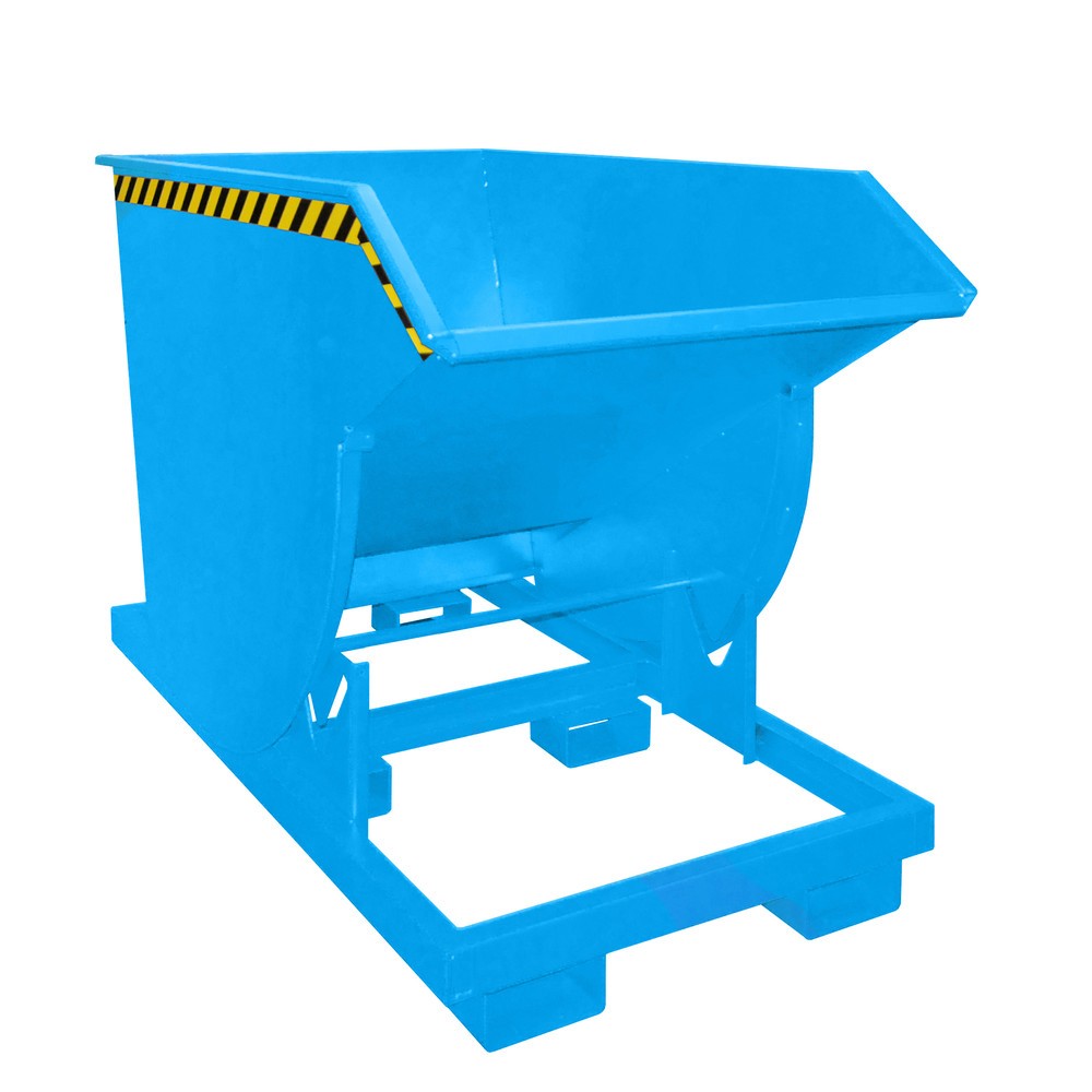 Productafbeelding nr. 1: Bauer® Kantelbak met afrolmechanisme Premium, diepe bouwvorm, gelakt, zonder deksel, volume 1 m³, RAL 5012 lichtblauw