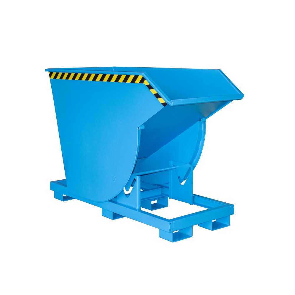 Productafbeelding nr. 1: Bauer® Kantelbak met afrolmechanisme Premium, diepe bouwvorm, gelakt, zonder deksel, volume 0,75 m³, RAL 5012 lichtblauw