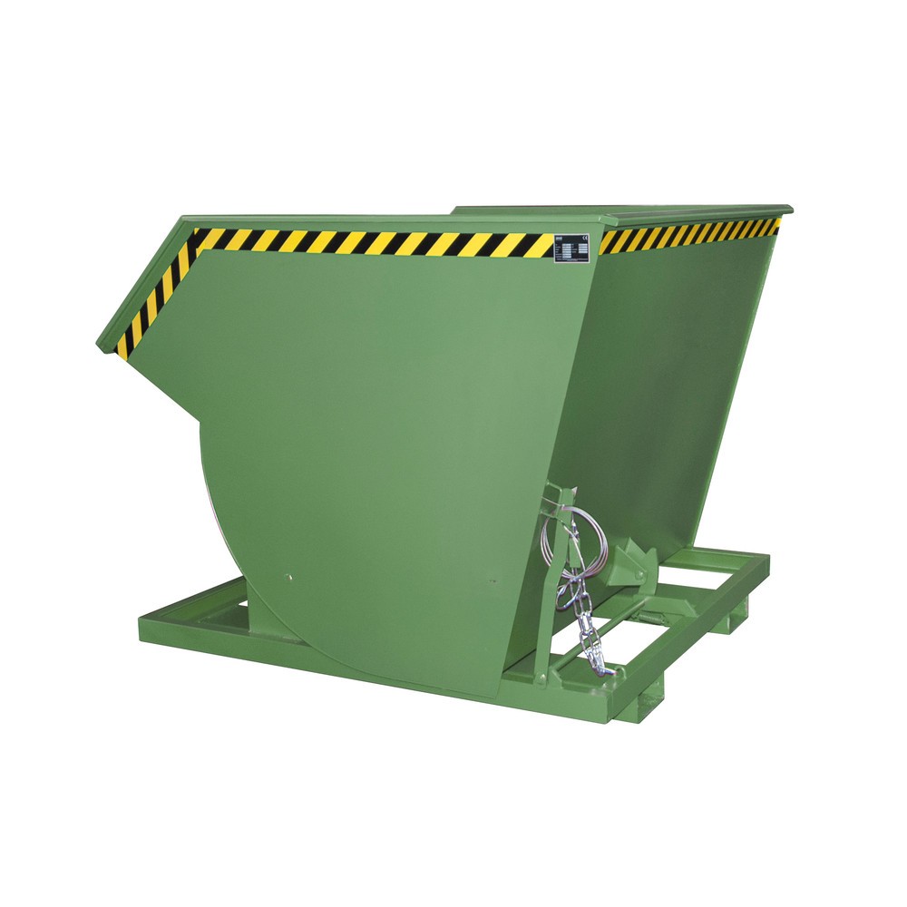 Product afbeelding: Bauer® Kantelbak met afrolmechanisme Premium, diepe bouwvorm, gelakt, zonder deksel, volume 2 m³, RAL 6011 resedagroen