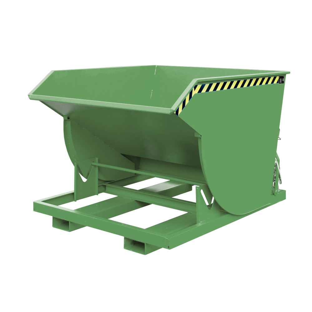 Productafbeelding nr. 1: Bauer® Kantelbak met afrolmechanisme Premium, diepe bouwvorm, gelakt, zonder deksel, volume 1,5 m³, RAL 6011 resedagroen