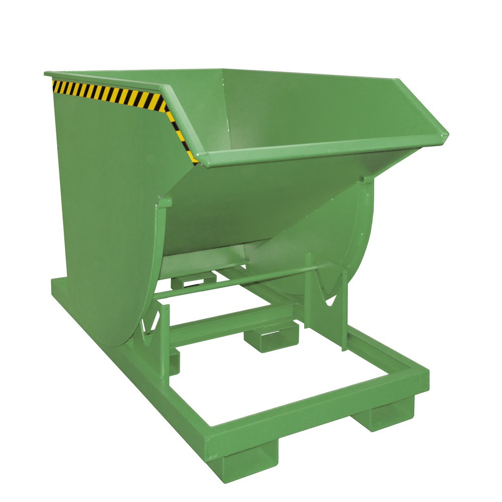 Productafbeelding nr. 1: Bauer® Kantelbak met afrolmechanisme Premium, diepe bouwvorm, gelakt, zonder deksel, volume 1 m³, RAL 6011 resedagroen