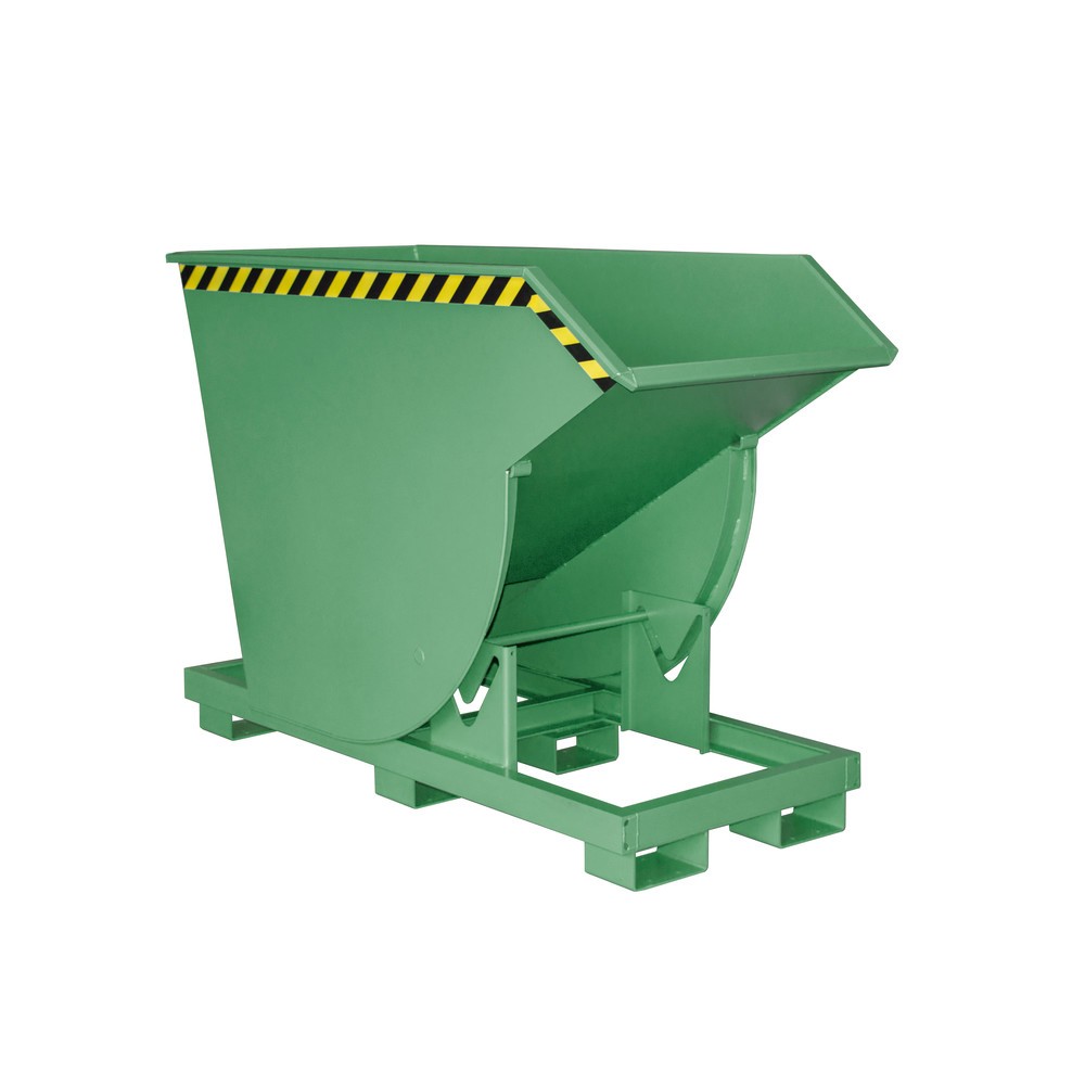 Productafbeelding nr. 1: Bauer® Kantelbak met afrolmechanisme Premium, diepe bouwvorm, gelakt, zonder deksel, volume 0,75 m³, RAL 6011 resedagroen