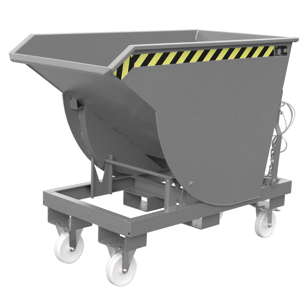 Product afbeelding: Bauer® Kantelbak met afrolmechanisme Premium, diepe bouwvorm, gelakt, zonder deksel, volume 0,5 m³, RAL 7005 muisgrijs