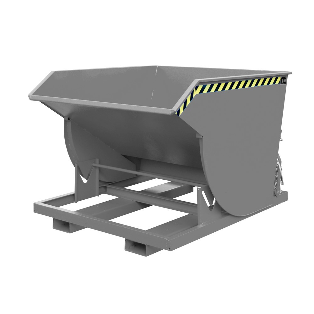 Productafbeelding nr. 1: Bauer® Kantelbak met afrolmechanisme Premium, diepe bouwvorm, gelakt, zonder deksel, volume 1,5 m³, RAL 7005 muisgrijs
