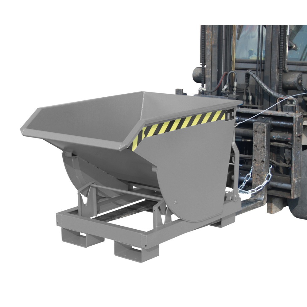 Product afbeelding: Bauer® Kantelbak met afrolmechanisme Premium, diepe bouwvorm, gelakt, zonder deksel, volume 0,3 m³, RAL 7005 muisgrijs