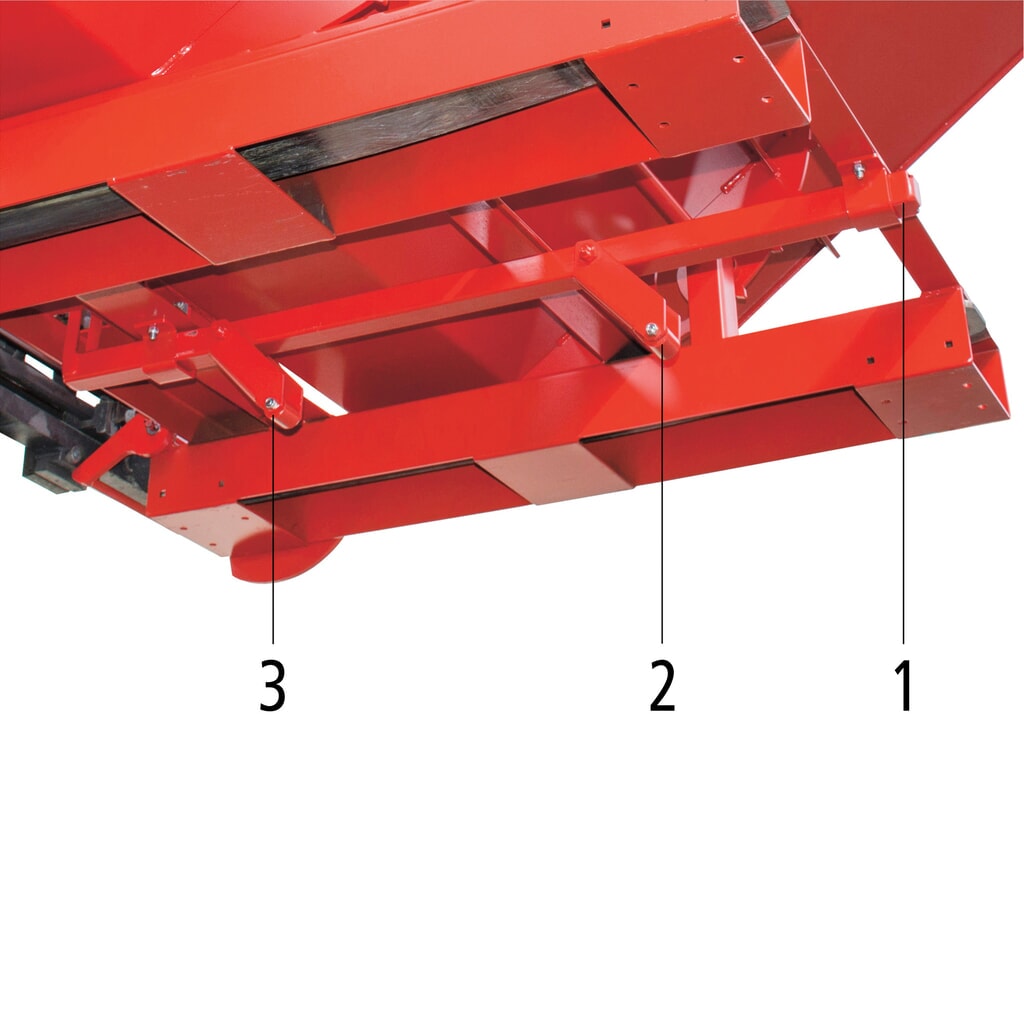 Productafbeelding nr. 9: Bauer® Kantelbak met automatisch afrolmechanisme, cap. 1.000 kg, gelakt, volume 0,6 m³, RAL 3000 vuurrood