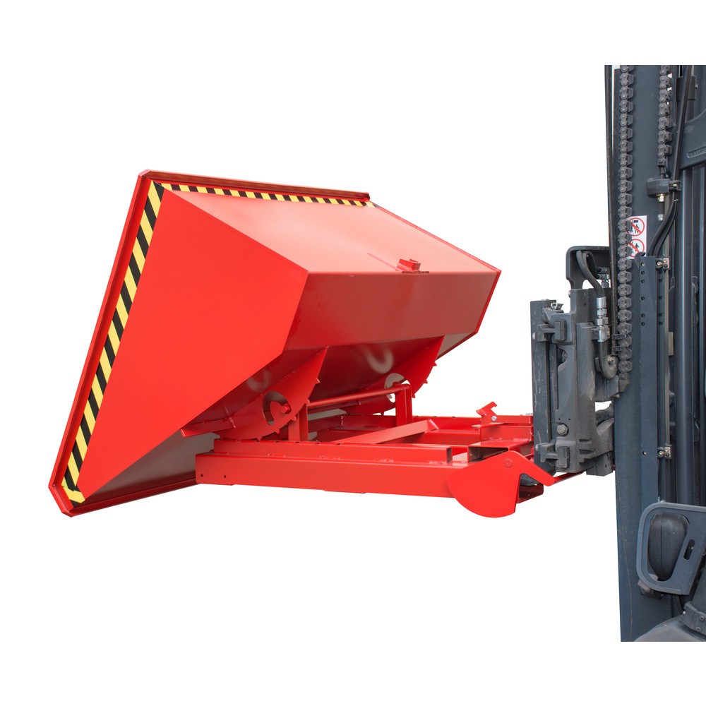 Productafbeelding nr. 1: Bauer® Kantelbak met automatisch afrolmechanisme, cap. 1.000 kg, gelakt, volume 0,9 m³, RAL 3000 vuurrood