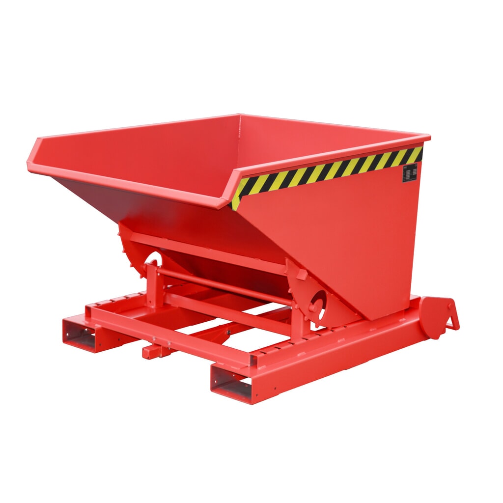 Productafbeelding nr. 1: Bauer® Kantelbak met automatisch afrolmechanisme, cap. 1.000 kg, gelakt, volume 0,6 m³, RAL 3000 vuurrood