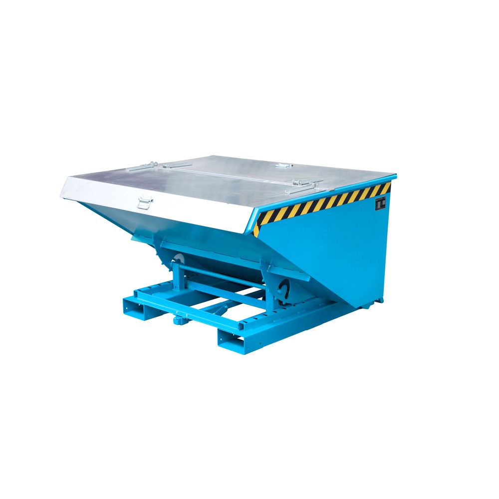 Productafbeelding nr. 1: Bauer® Kantelbak met automatisch afrolmechanisme, cap. 1.000 kg, gelakt, volume 0,9 m³, RAL 5012 lichtblauw