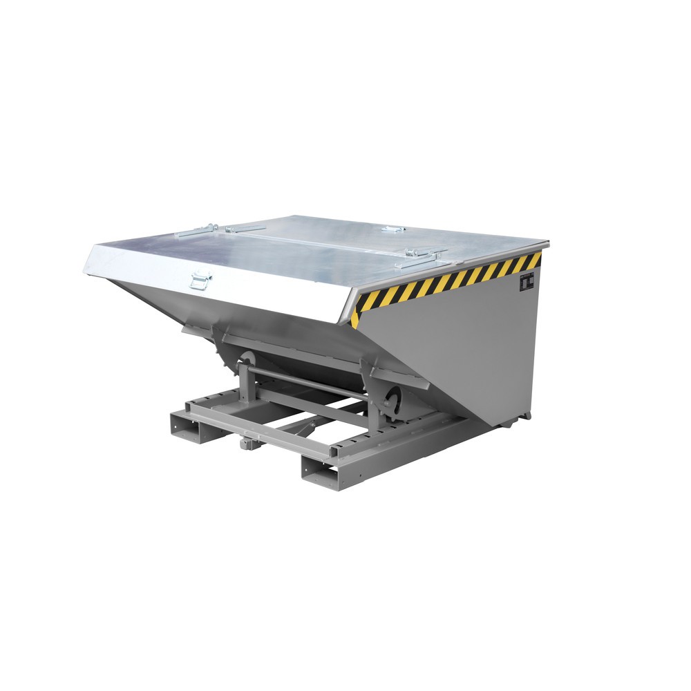 Product afbeelding: Bauer® Kantelbak met automatisch afrolmechanisme, cap. 1.000 kg, gelakt, volume 0,9 m³, RAL 7005 muisgrijs