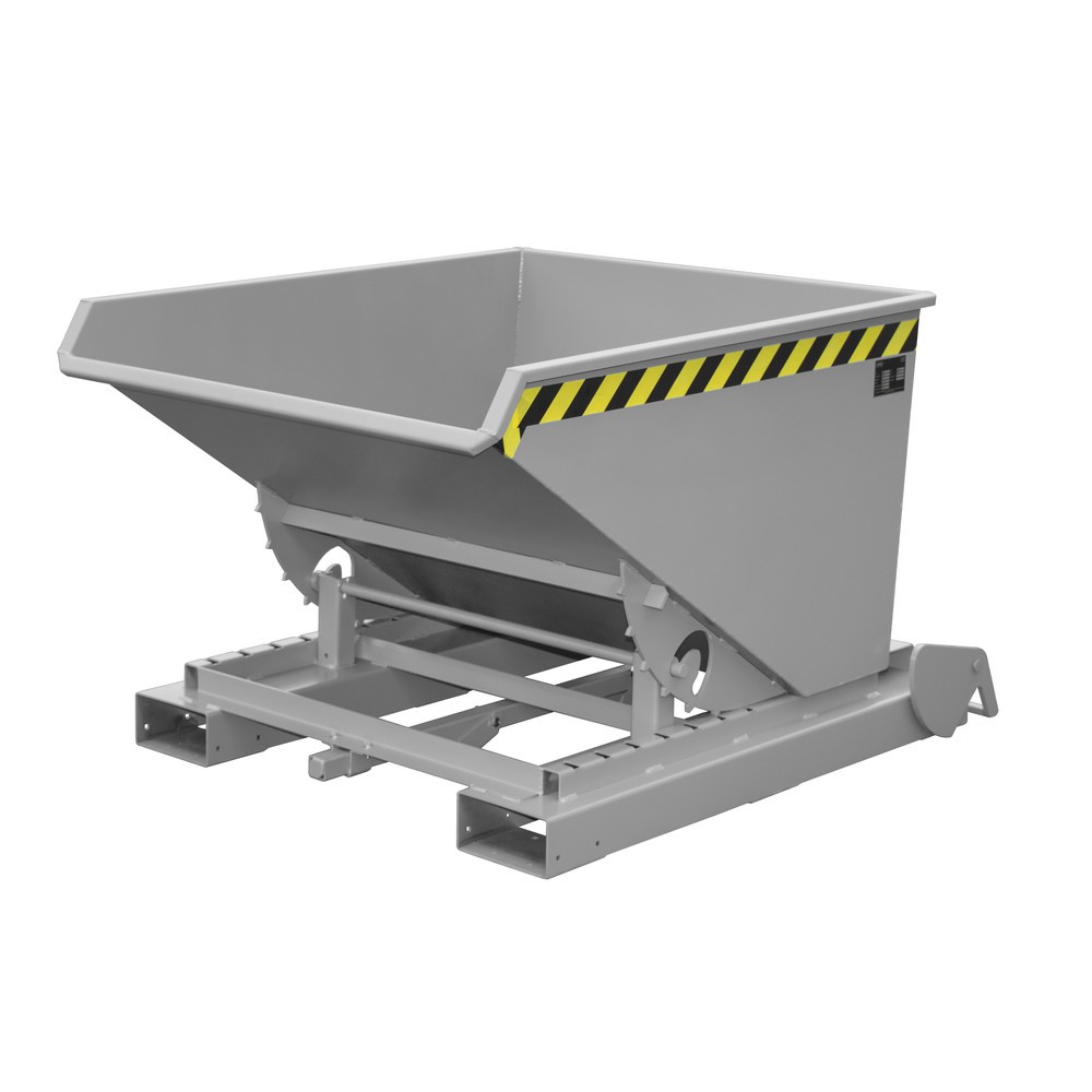 Product afbeelding: Bauer® Kantelbak met automatisch afrolmechanisme, cap. 1.000 kg, gelakt, volume 0,6 m³, RAL 7005 muisgrijs