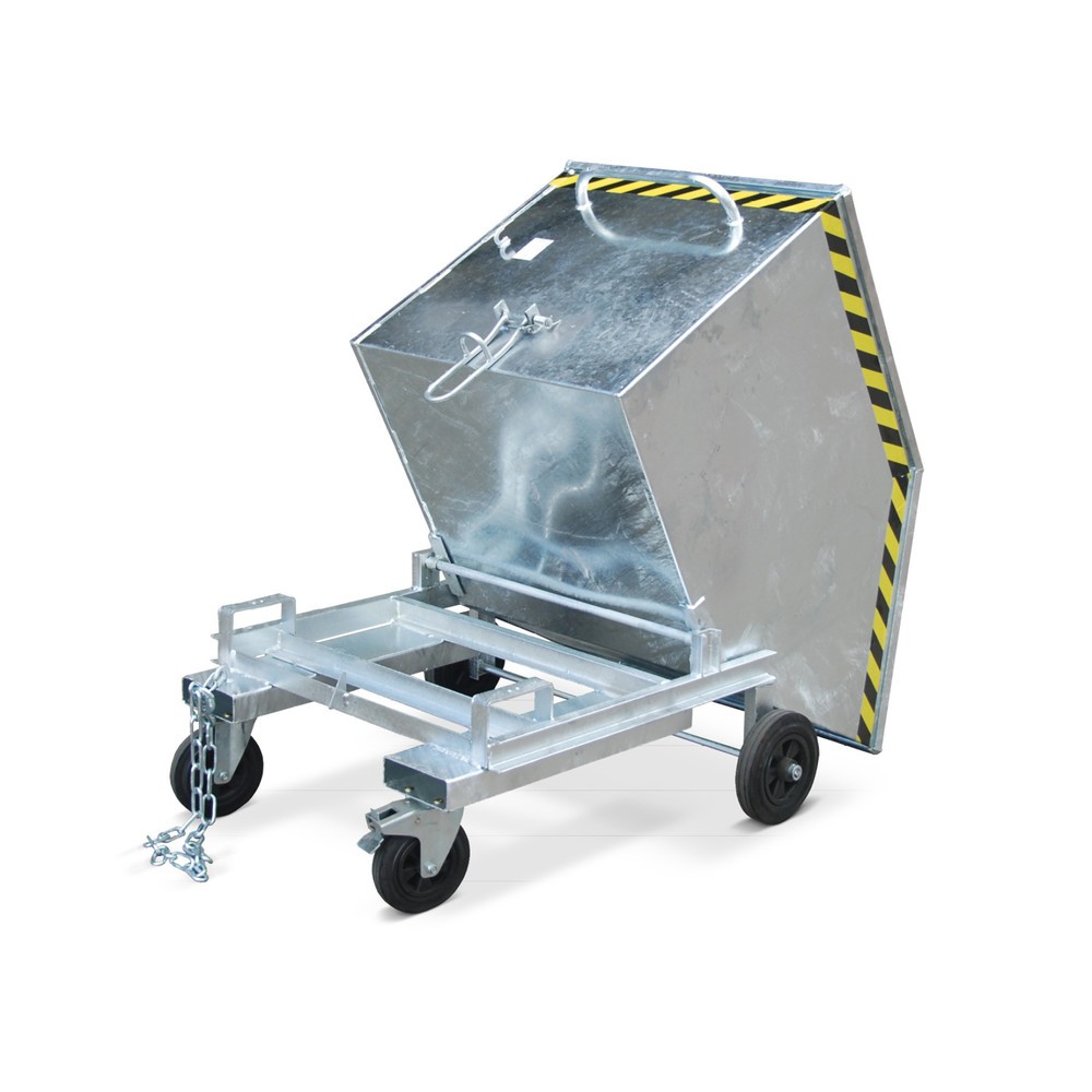 Productafbeelding nr. 1: Bauer® kantelbare bakwagen, met onderstel + vorkkokers, verzinkt, draagvermogen 300 kg, volume 0,4 m³
