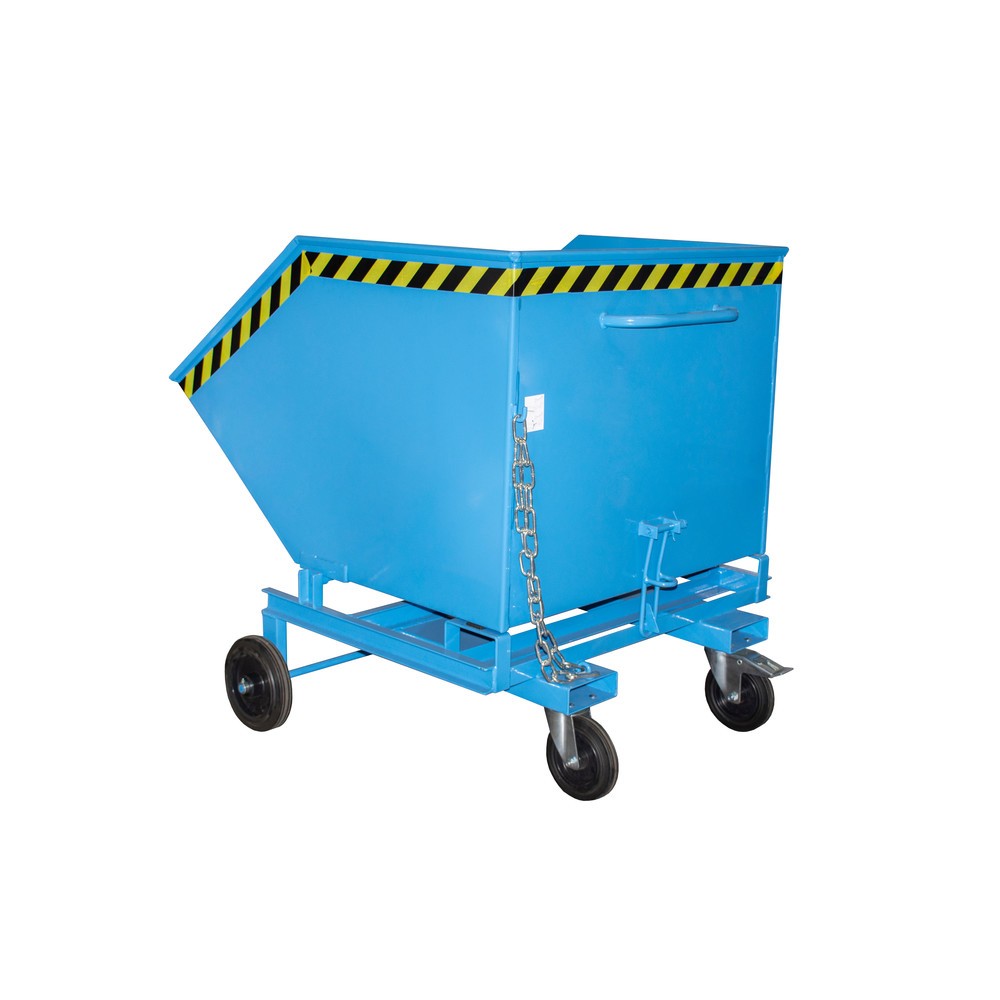 Product afbeelding: Bauer® Kantelbare bakwagen, met wielstel en inrijkokers, volume 1 m³, RAL 5012 lichtblauw