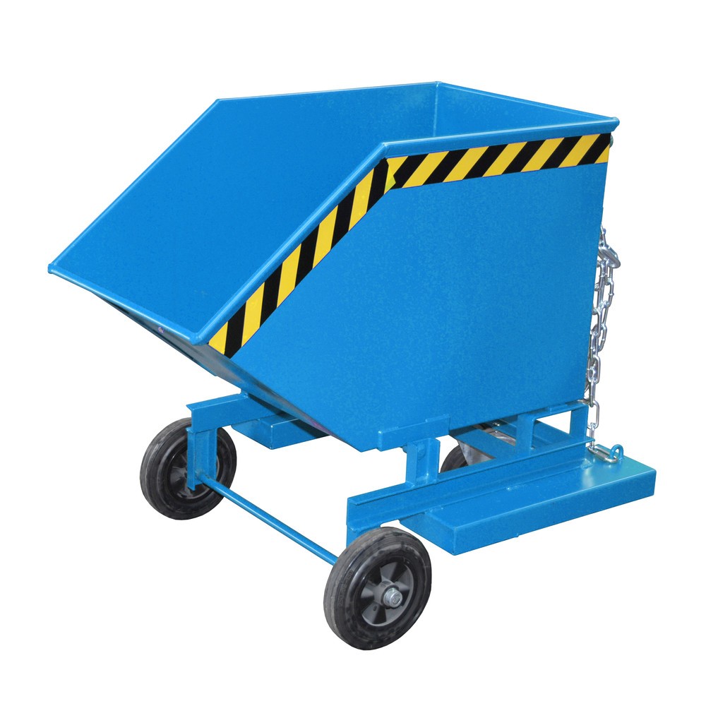 Product afbeelding: Bauer® Kantelbare bakwagen, met wielstel en inrijkokers, volume 0,25 m³, RAL 5012 lichtblauw