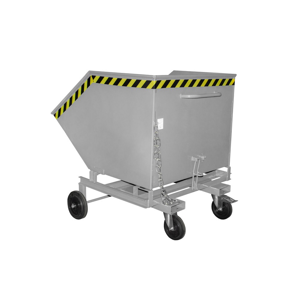 Product afbeelding: Bauer® Kantelbare bakwagen, met wielstel en inrijkokers, volume 1 m³, RAL 7005 muisgrijs