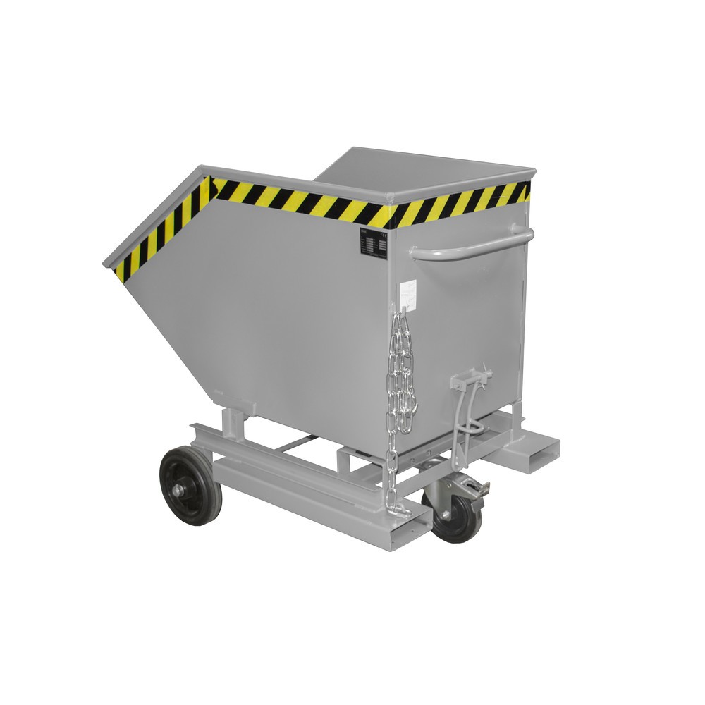 Product afbeelding: Bauer® Kantelbare bakwagen, met wielstel en inrijkokers, volume 0,4 m³, RAL 7005 muisgrijs