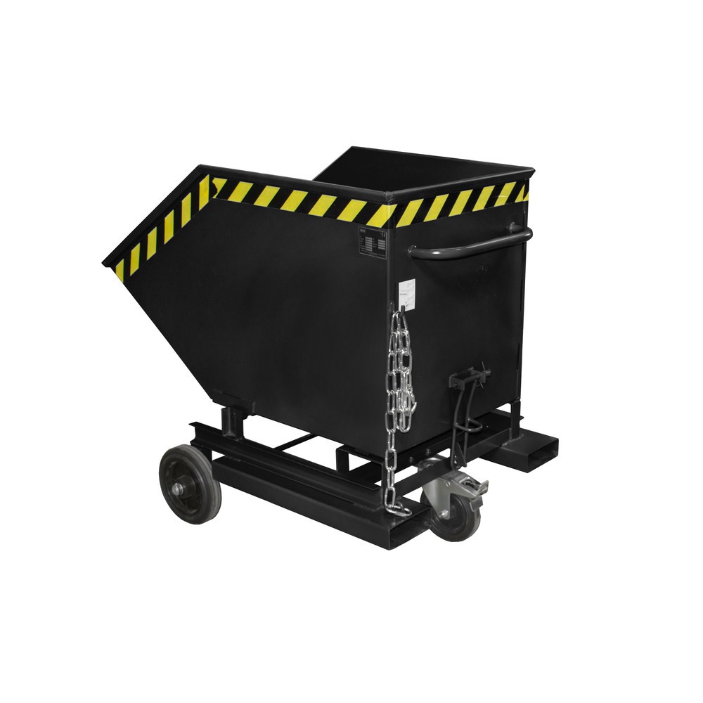 Product afbeelding: Bauer® Kantelbare bakwagen, met wielstel en inrijkokers, volume 0,4 m³, RAL 7021 zwartgrijs