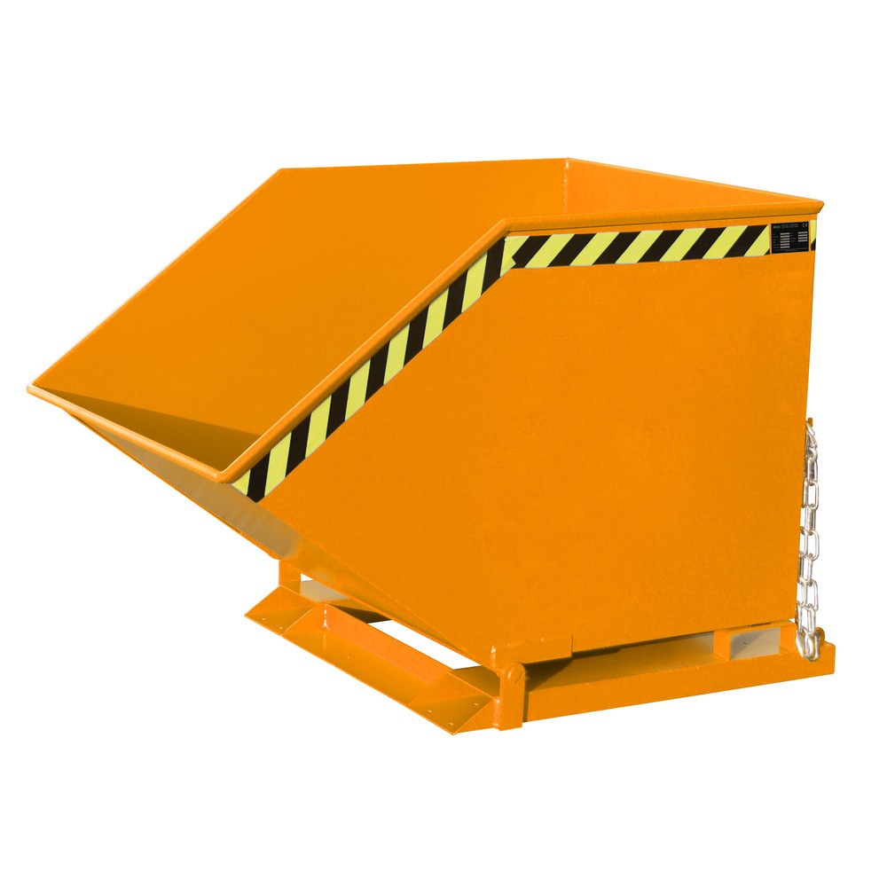 Product afbeelding: Bauer® Kiepbak, kastvormige kuip, gelakt, volume 0,8 m³, RAL 2000 geeloranje