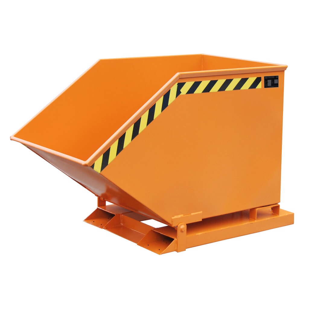 Product afbeelding: Bauer® Kiepbak, kastvormige kuip, gelakt, volume 0,4 m³, RAL 2000 geeloranje