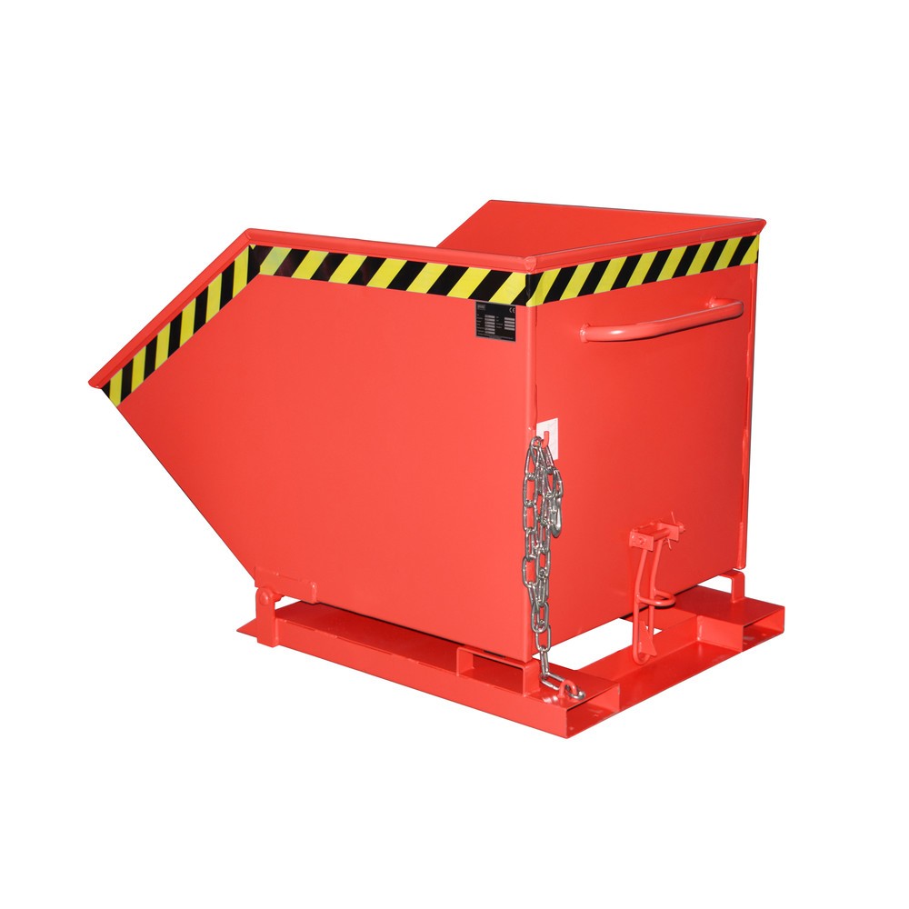 Product afbeelding: Bauer® Kiepbak, kastvormige kuip, gelakt, volume 0,6 m³, RAL 3000 vuurrood