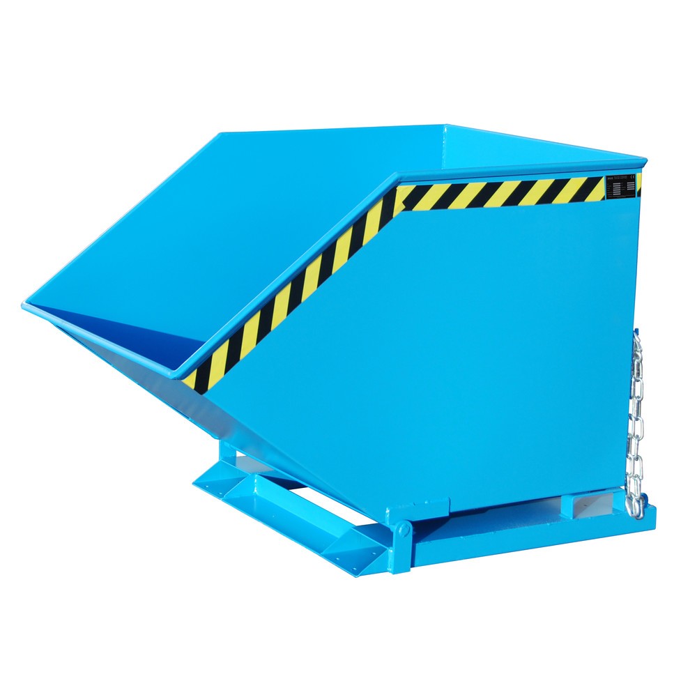 Product afbeelding: Bauer® Kiepbak, kastvormige kuip, gelakt, volume 0,8 m³, RAL 5012 lichtblauw